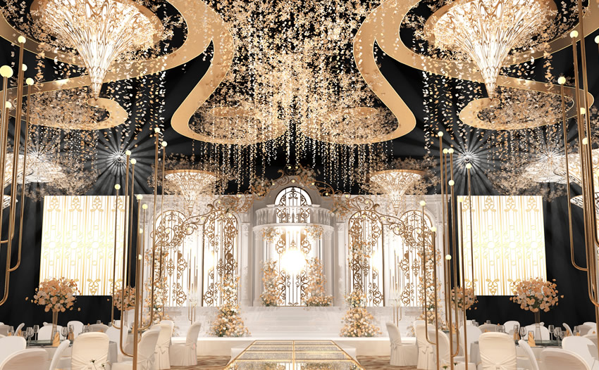 贡山花木兰喜事汇金色大厅效果展示